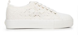 Damskie sneakersy ażurowe złamana biel