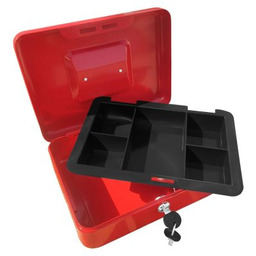 Czerwona kasetka metalowa na pieniądze CashBox 5025