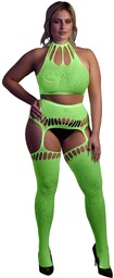Two Piece with Crop Top and Stockings XL/XXXXL