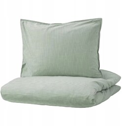 Ikea Bergpalm komplet pościeli 150x200/50x60 cm, zielony/paski
