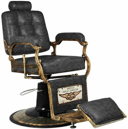 GABBIANO FOTEL BARBERSKI BOSS HD OLD LEATHER CZARNY