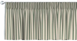 Lambrekin na taśmie marszczącej, zielono-białe pasy (1,5cm), 130