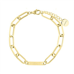 Bransoletka damska złota z blaszką do grawerowania ze