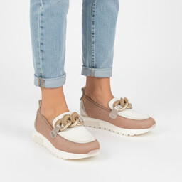 Hispanitas Półbuty damskie, ze skóry naturalnej z wsuwanym