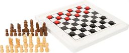 Drewniane szachy i warcaby 2w1 White 11395-Small Foot,
