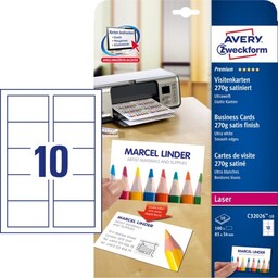 Wizytówki dwustronne Avery Zweckform Quick&Clean C32026-10 - 85