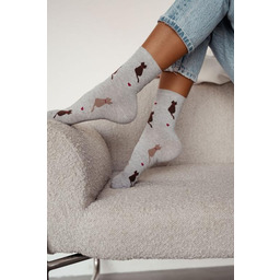Skarpety na walentynki damskie Koty i Serduszka jasny