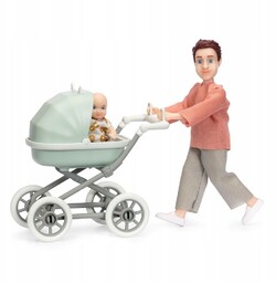Lalka Tata Lundby z Dzieckiem i Wózkiem