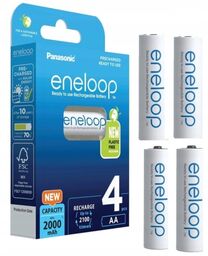 4x Akumulatorki Panasonic eneloop AA R6 2000 mAh