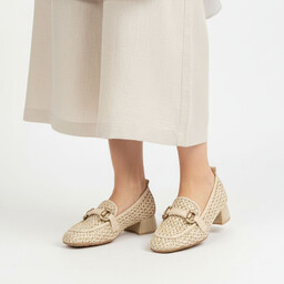 Hispanitas Półbuty damskie, ze skóry naturalnej z plecionym