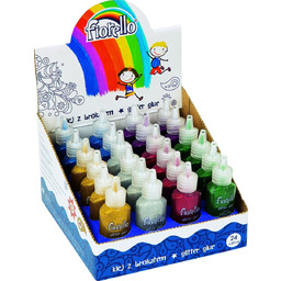 Klej brokatowy, 24 sztuki