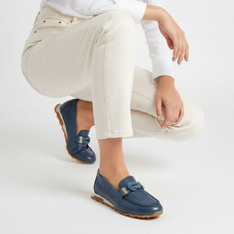 Hispanitas Półbuty damskie, ze skóry naturalnej o fakturze