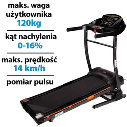 HERTZ FITNESS Bieżnia elektryczna Home 1250W 14km/h