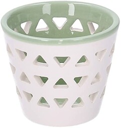 Vakiety Ceramiczny Świecznik 1 miejsce Zielony Okrągły, Wielobarwny,