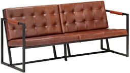 Elior Brązowa sofa 3-osobowa ze skóry koziej Merry