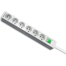 Qoltec Listwa zasilająca 6 gniazd 1.8m Biało-szara 50292