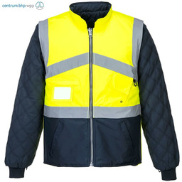 S769 - Dwustronna kurtka ostrzegawcza kontrastowa - żółty-granatowy