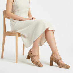 Hispanitas Czółenka damskie, z łączonych materiałów z ażurową