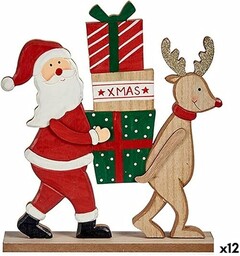 Krist+ Figurka Dekoracyjna Święty Mikołaj Renifer Brązowy Czerwony
