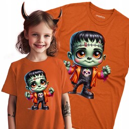 Koszulka DZIECIĘCA na Halloween Frankenstein Punisher na PREZENT