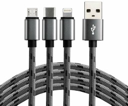 Kabel 3w1 - USB - USB-C, Lightning, micro