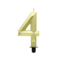 Świeczka cyferka diament złota - 4 - cztery