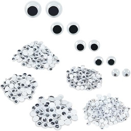 Relaxdays Ruchome oczy samoprzylepne, 1000 sztuk, 5 rozmiarów,