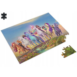 Puzzle JEDNOROŻCE KONIE BAJKA PREZENT A3 252 el