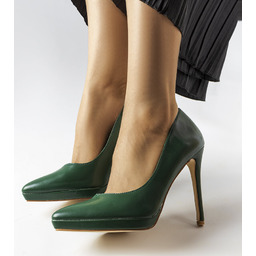 Ciemnozielone klasyczne szpilki Kristin-40