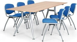 Stół konferencyjny do biura WIDE, 220x80 cm, szary