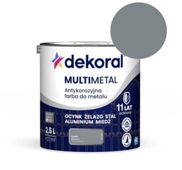 DEKORAL Farba antykorozyjna MULTIMETAL szary 2,5L