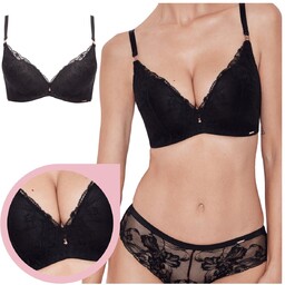 ALLES SUBLIME biustonosz Super Push-Up czarny koronkowy powiększający