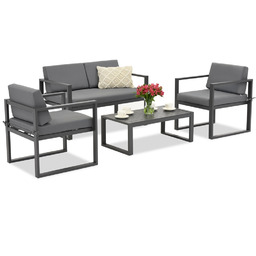 Zestaw aluminiowych mebli ogrodowych Merlo Garden Point antracyt