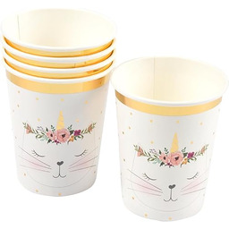 Homéa, Zestaw 6 kartonowych kubków 25Cl Boho Cat
