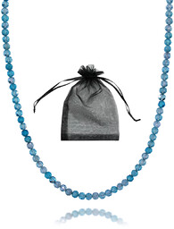 Naszyjnik Choker Naturalne AKWAMARYNY Faset 3,0mm srebrne zapięcie