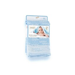 Zwoltex Pielucha bambusowa Fala 70x70 niebieska biała 8537/1