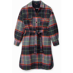 Płaszcz kurtka koszulowa w tartanową kratę