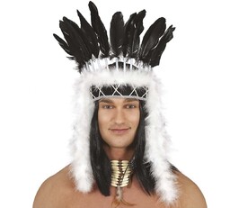 Akcesoria Indianina - Pióropusz biało-czarny