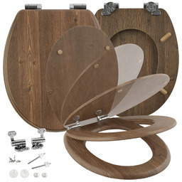Deska Sedesowa do Wc Wolnoopadająca Uniwersalna Mdf Drewno