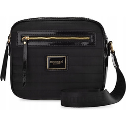 Torebka Czarna Listonoszka Monnari Logowany Pasek