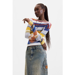 Desigual Sweter dzianinowy z nadrukiem