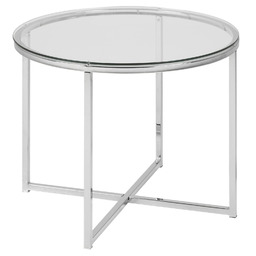 Stolik kawowy okrągły Cross Actona szklany nowoczesny