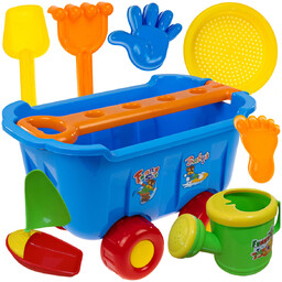 Zestaw Plażowy Wózek Łopatka Foremki Konewka Do Piaskownicy