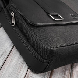 Listonoszka męska na ramię ze skóry i bawełnianego