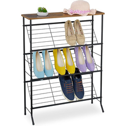 Relaxdays regał na buty, przemysłowy, 9 par, HBD: