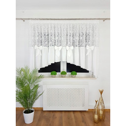 Firana Gotowa 400X150 Łuk Haft Firany Z Kokardami