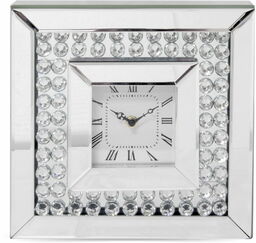 Zegar lustrzany nowoczesny lustrzany glamour 25,5x25,5 128747