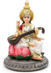 Hinduska Saraswati posąg bożka - 12 cm H