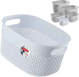Koszyk prostokątny 3,5l Curver Filo Recycled, biały