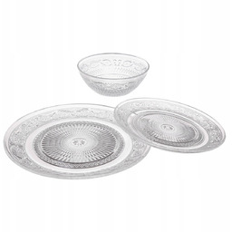 Zastawa stołowa dla 6 osób, wzór kryształu, 18